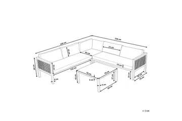 Loungegrupp Utomhus vit/brun BORELLO - Vit - Utemöbler & utemiljö - Loungemöbler - Loungeset & loungegrupp