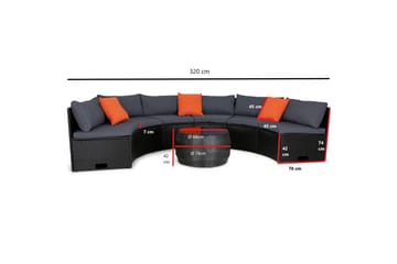 Loungrgrupp Ängebacken 6-sits - Antracit - Utemöbler & utemiljö - Loungemöbler - Loungeset & loungegrupp