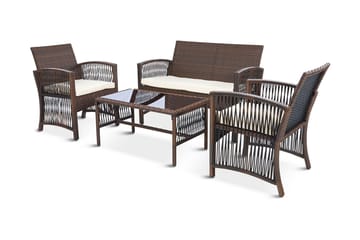 Loungrgrupp Björkbacken 4-sits - Brun - Utemöbler & utemiljö - Loungemöbler - Loungeset & loungegrupp
