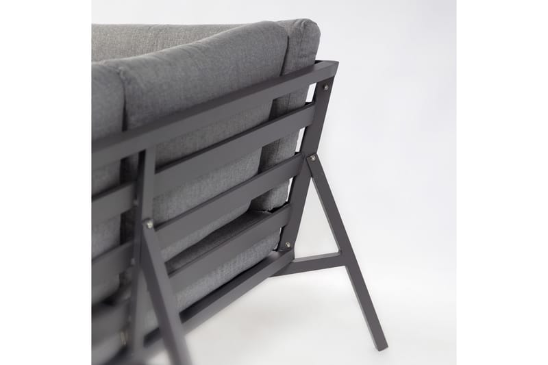 Möbelset ADRIAN bord och Hörnsoffa mörkgrå - Loungeset & loungegrupp - Soffgrupp utomhus