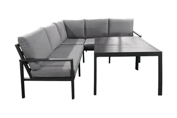 Möbelset ADRIAN Utebord och Hörnsoffa Utomhus mörkgrå - Utemöbler & utemiljö - Loungemöbler - Loungeset & loungegrupp