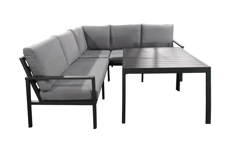 Möbelset ADRIAN Utebord och Hörnsoffa Utomhus mörkgrå - Utemöbler & utemiljö - Loungemöbler - Loungeset & loungegrupp
