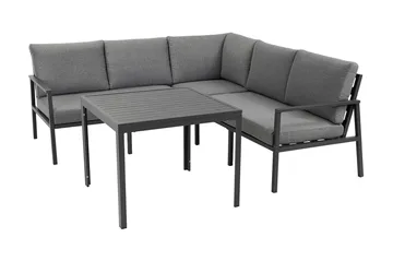 Möbelset ADRIAN Utebord och Hörnsoffa Utomhus mörkgrå - Utemöbler & utemiljö - Loungemöbler - Loungeset & loungegrupp