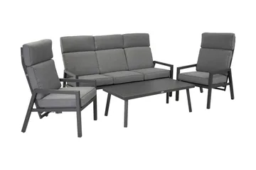 Möbelset Casper Utebord Utesoffa Och 2 Utestolar Mörkgrå - Utemöbler & utemiljö - Loungemöbler - Loungeset & loungegrupp