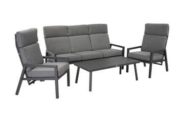 Möbelset Casper Utebord Utesoffa Och 2 Utestolar Mörkgrå - Utemöbler & utemiljö - Loungemöbler - Loungeset & loungegrupp