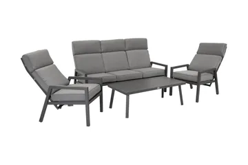 Möbelset Casper Utebord Utesoffa Och 2 Utestolar Mörkgrå - Utemöbler & utemiljö - Loungemöbler - Loungeset & loungegrupp