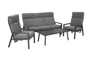 Möbelset Casper Utebord Utesoffa Och 2 Utestolar Mörkgrå - Utemöbler & utemiljö - Loungemöbler - Loungeset & loungegrupp