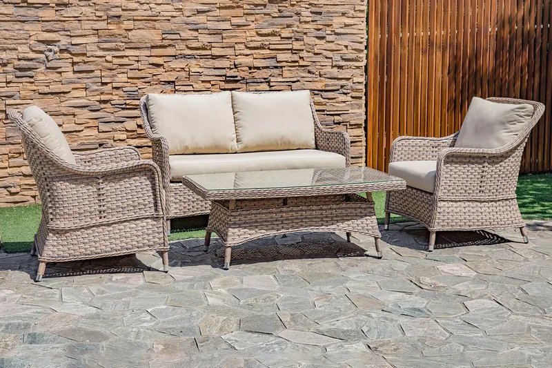 Möbelset EDEN Utebord Utesoffa och 2 Utefåtöljer - Utemöbler & utemiljö - Loungemöbler - Loungeset & loungegrupp