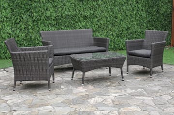 Möbelset WATERS Utebord Utesoffa och 2 Utestolar - Utemöbler & utemiljö - Loungemöbler - Loungeset & loungegrupp