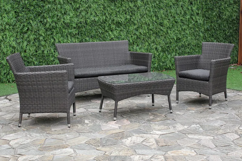 Möbelset WATERS Utebord Utesoffa och 2 Utestolar - Utemöbler & utemiljö - Loungemöbler - Loungeset & loungegrupp