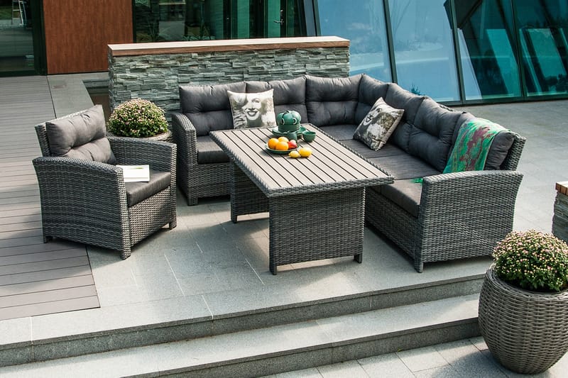 Möbelset Pavia Hörnsoffa Utomhus Med Utebord Och Kuddar - Utemöbler & utemiljö - Loungemöbler - Loungeset & loungegrupp