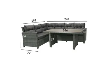 Möbelset Pavia Hörnsoffa Utomhus Med Utebord Och Kuddar - Utemöbler & utemiljö - Loungemöbler - Loungeset & loungegrupp