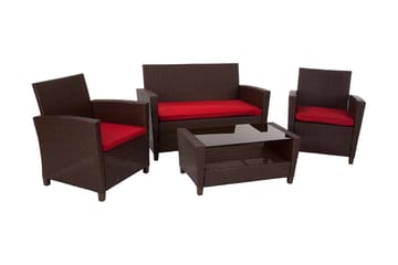 Malmo Loungegrupp Utomhus Konstrotting Brun - Dorel Home - Utemöbler & utemiljö - Loungemöbler - Loungeset & loungegrupp