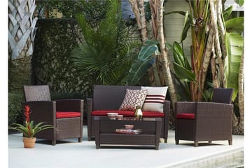 Malmo Loungegrupp Utomhus Konstrotting Brun - Dorel Home - Utemöbler & utemiljö - Loungemöbler - Loungeset & loungegrupp