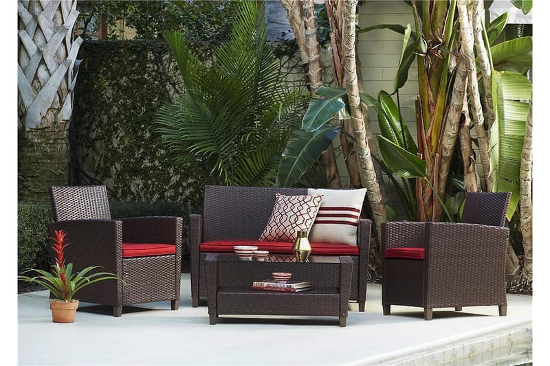 Malmo Loungegrupp Utomhus Konstrotting Brun - Dorel Home - Utemöbler & utemiljö - Loungemöbler - Loungeset & loungegrupp