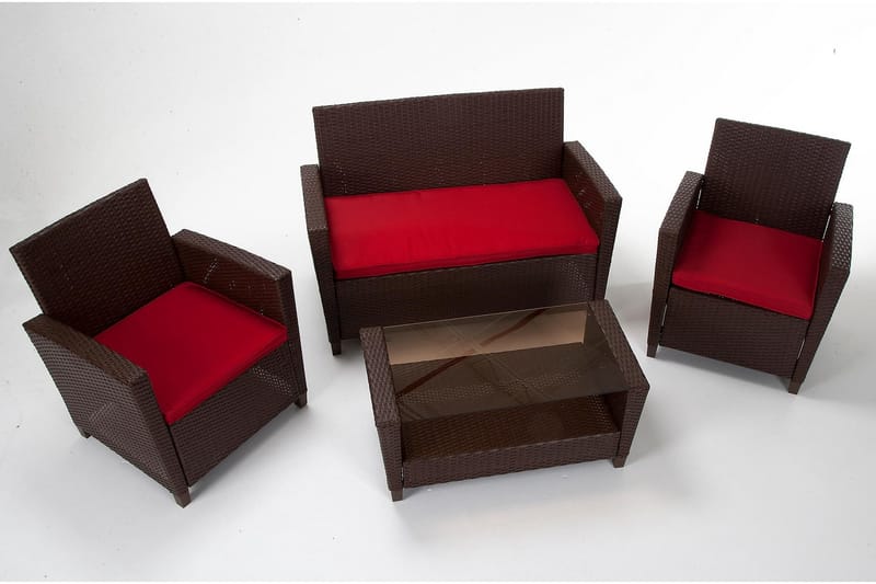 Malmo Loungegrupp Utomhus Konstrotting Brun - Dorel Home - Utemöbler & utemiljö - Loungemöbler - Loungeset & loungegrupp