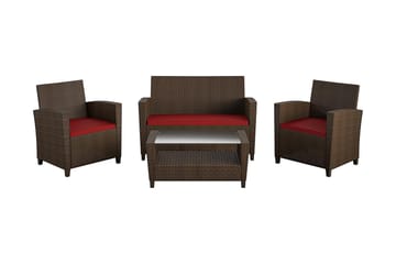 Malmo Loungegrupp Utomhus Konstrotting Brun - Dorel Home - Utemöbler & utemiljö - Loungemöbler - Loungeset & loungegrupp