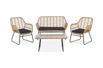 Malvedo Soffgrupp Utomhus - Natur/Svart - Utemöbler & utemiljö - Loungemöbler - Loungeset & loungegrupp