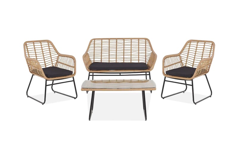 Malvedo Soffgrupp Utomhus - Natur/Svart - Utemöbler & utemiljö - Loungemöbler - Loungeset & loungegrupp