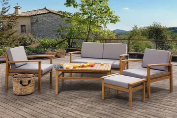 Manila Loungegrupp Utomhus 102 cm - Trä/Natur - Utemöbler & utemiljö - Loungemöbler - Loungeset & loungegrupp