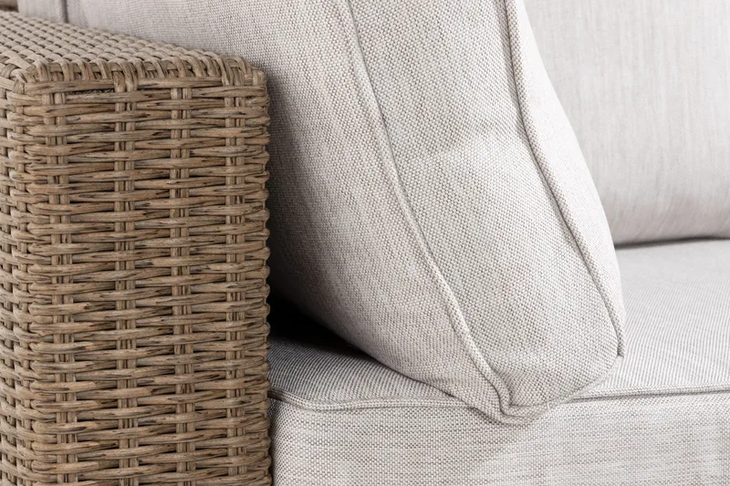 Marcus 6-sits Loungegrupp - Mörkbeige / Vita dynor - Utemöbler & utemiljö - Loungemöbler - Loungeset & loungegrupp