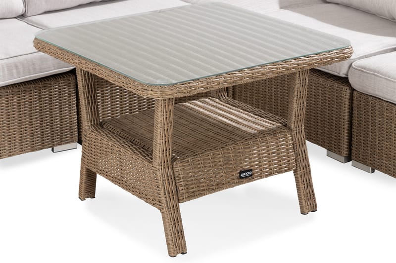 Marcus 6-sits Loungegrupp - Mörkbeige / Vita dynor - Utemöbler & utemiljö - Loungemöbler - Loungeset & loungegrupp