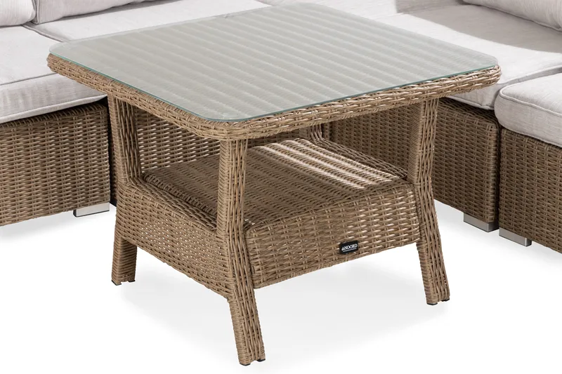 Marcus 6-sits Loungegrupp - Mörkbeige / Vita dynor - Utemöbler & utemiljö - Loungemöbler - Loungeset & loungegrupp