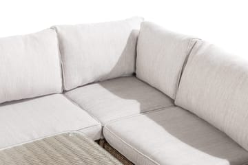 Marcus 6-sits Loungegrupp - Mörkbeige / Vita dynor - Utemöbler & utemiljö - Loungemöbler - Loungeset & loungegrupp