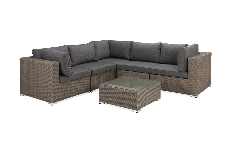 Marcus Loungegrupp - Brun / Sand / Gråa dynor - Utemöbler & utemiljö - Loungemöbler - Loungeset & loungegrupp