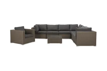 Marcus Loungegrupp - Brun / Svarta dynor - Utemöbler & utemiljö - Loungemöbler - Loungeset & loungegrupp