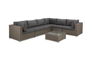 Marcus Loungegrupp - Brun / Svarta dynor - Utemöbler & utemiljö - Loungemöbler - Loungeset & loungegrupp