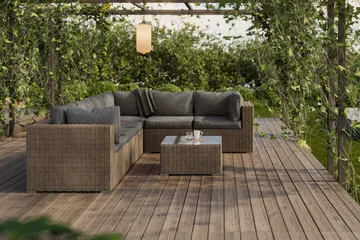 Marcus Loungegrupp - Brun / Svarta dynor - Utemöbler & utemiljö - Loungemöbler - Loungeset & loungegrupp