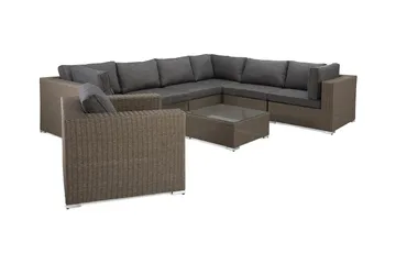 Marcus Loungegrupp - Brun / Svarta dynor - Utemöbler & utemiljö - Loungemöbler - Loungeset & loungegrupp