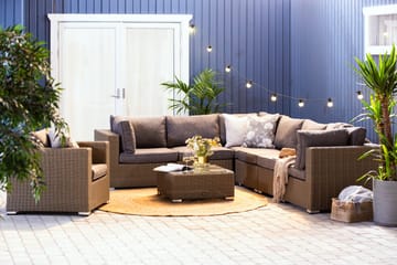 Marcus Loungegrupp - Brun / Svarta dynor - Utemöbler & utemiljö - Loungemöbler - Loungeset & loungegrupp