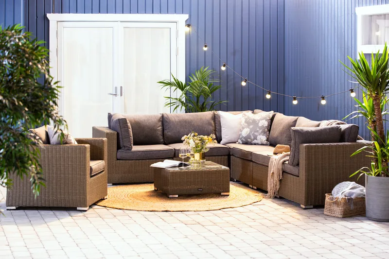 Marcus Loungegrupp - Brun / Svarta dynor - Utemöbler & utemiljö - Loungemöbler - Loungeset & loungegrupp