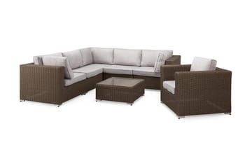 Marcus Loungegrupp - Brun / Vita dynor - Utemöbler & utemiljö - Loungemöbler - Loungeset & loungegrupp