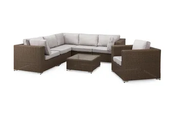 Marcus Loungegrupp - Brun / Vita dynor - Utemöbler & utemiljö - Loungemöbler - Loungeset & loungegrupp