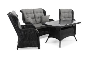 Marcus Soffgrupp 2-sits Ink. Fåtöljer - Svart / Gråa dynor - Utemöbler & utemiljö - Loungemöbler - Loungeset & loungegrupp