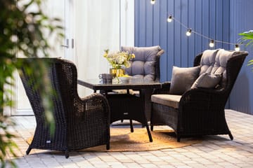 Marcus Soffgrupp 2-sits Ink. Fåtöljer - Svart / Gråa dynor - Utemöbler & utemiljö - Loungemöbler - Loungeset & loungegrupp