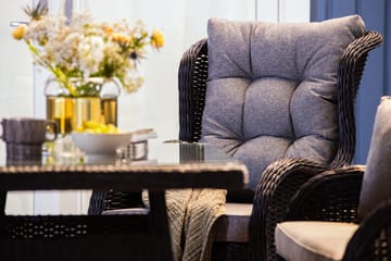 Marcus Soffgrupp 2-sits Ink. Fåtöljer - Svart / Gråa dynor - Utemöbler & utemiljö - Loungemöbler - Loungeset & loungegrupp