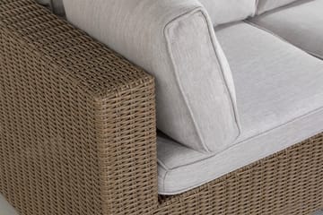 Marcus Stor Loungegrupp Utomhus - 6-sits Loungeset i Konstrotting för Uteplats och Trädgård - Beige / Vita dynor - Utemöbler & utemiljö - Loungemöbler - Loungeset & loungegrupp