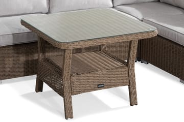 Marcus Stor Loungegrupp Utomhus - 7-sits Loungeset i Konstrotting för Uteplats och Trädgård - Beige / Vita dynor - Utemöbler & utemiljö - Loungemöbler - Loungeset & loungegrupp