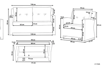 Marino Loungegrupp Utomhus 146 cm - Vit - Utemöbler & utemiljö - Loungemöbler - Loungeset & loungegrupp