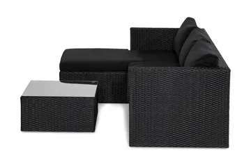 Mendoza Soffgrupp 4-sits Svart - Svart / Svarta dynor - Utemöbler & utemiljö - Loungemöbler - Loungeset & loungegrupp