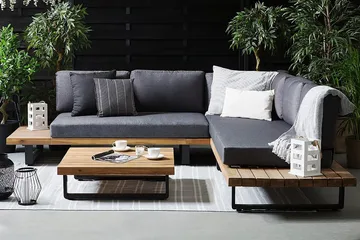 Mykonos Loungegrupp Utomhus 256 cm - Trä/Natur - Utemöbler & utemiljö - Loungemöbler - Loungeset & loungegrupp