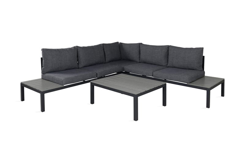 Odense Loungegrupp Utomhus med Dynor, Svart