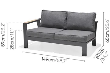 Palau Loungegrupp Utomhus 5-sits - Trä/Grå - Utemöbler & utemiljö - Loungemöbler - Loungeset & loungegrupp