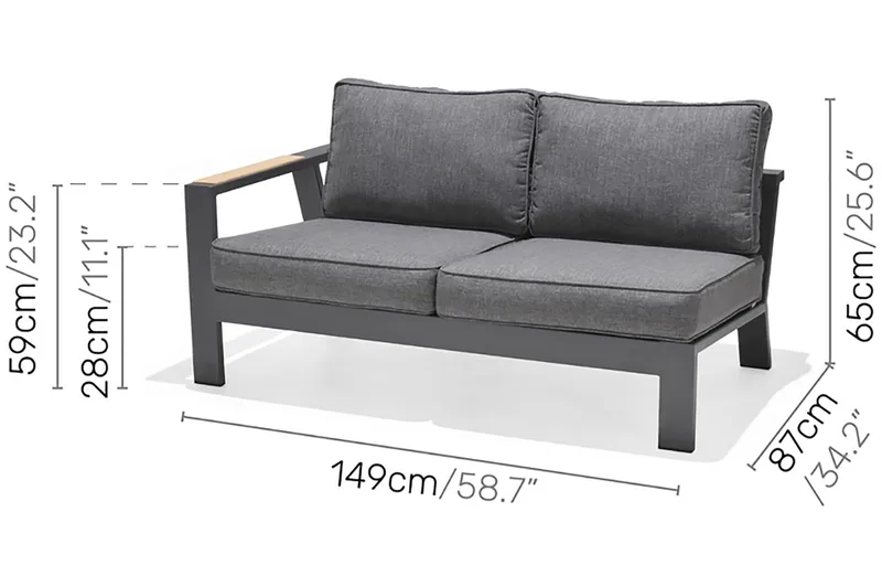 Palau Loungegrupp Utomhus 5-sits - Trä/Grå - Utemöbler & utemiljö - Loungemöbler - Loungeset & loungegrupp