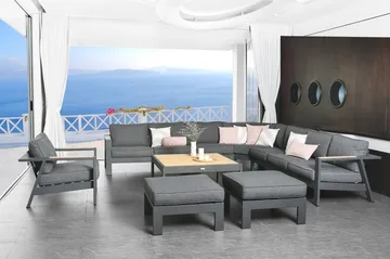 Palau Loungegrupp Utomhus 5-sits - Trä/Grå - Utemöbler & utemiljö - Loungemöbler - Loungeset & loungegrupp