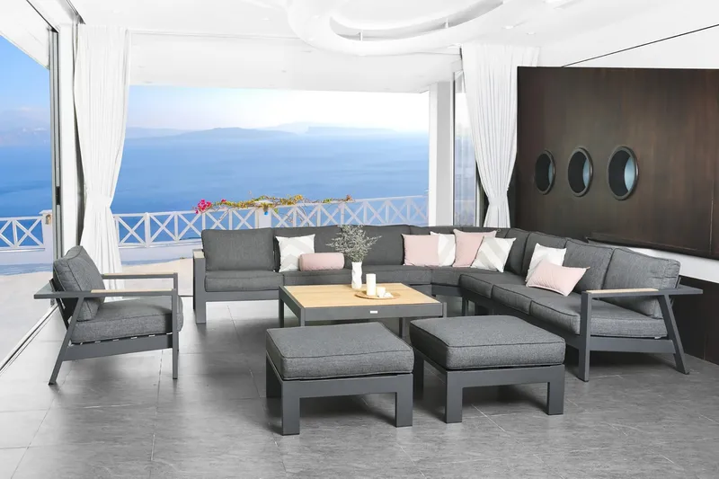 Palau Loungegrupp Utomhus 5-sits - Trä/Grå - Utemöbler & utemiljö - Loungemöbler - Loungeset & loungegrupp